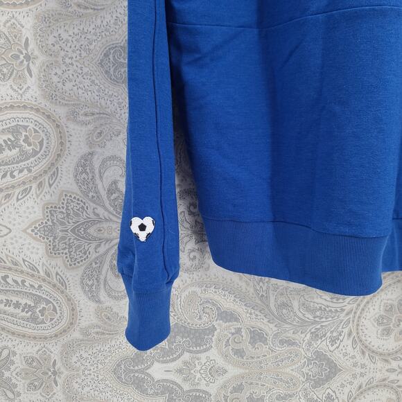 Able Made Kian men sweatshirt blue Size Large Blokecore Organic Normcore Soccer - Picture 8 of 11
